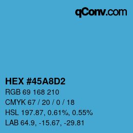 カラーコード: HEX #45A8D2 | qconv.com