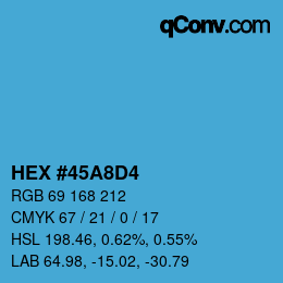 颜色代码: HEX #45A8D4 | qconv.com