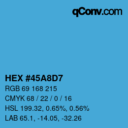 Color code: HEX #45A8D7 | qconv.com