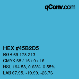 カラーコード: HEX #45B2D5 | qconv.com