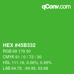 Color code: HEX #45B332 | qconv.com