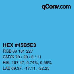 Color code: HEX #45B5E3 | qconv.com