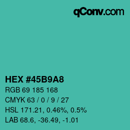 Color code: HEX #45B9A8 | qconv.com
