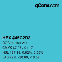 Color code: HEX #45C2D3 | qconv.com