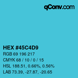 Color code: HEX #45C4D9 | qconv.com