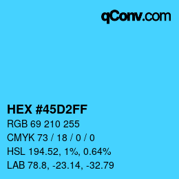 Color code: HEX #45D2FF | qconv.com