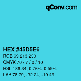 Color code: HEX #45D5E6 | qconv.com