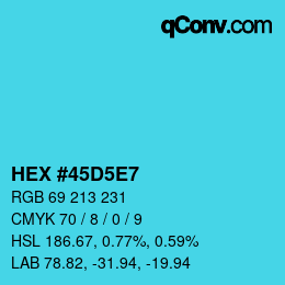 Color code: HEX #45D5E7 | qconv.com