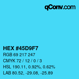 Color code: HEX #45D9F7 | qconv.com