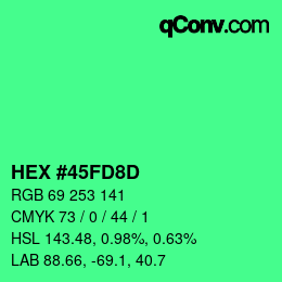 Código de color: HEX #45FD8D | qconv.com