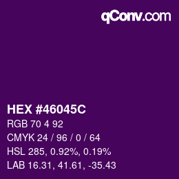 Color code: HEX #46045C | qconv.com