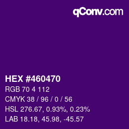 Color code: HEX #460470 | qconv.com