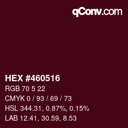 カラーコード: HEX #460516 | qconv.com