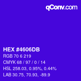 颜色代码: HEX #4606DB | qconv.com