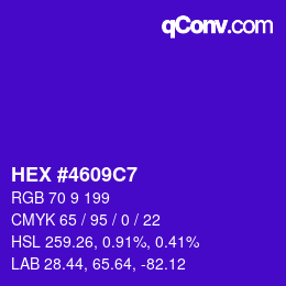 Color code: HEX #4609C7 | qconv.com