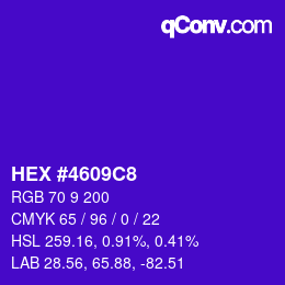 Color code: HEX #4609C8 | qconv.com