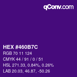 Color code: HEX #460B7C | qconv.com