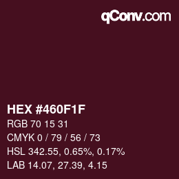 Color code: HEX #460F1F | qconv.com