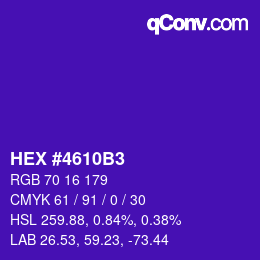 颜色代码: HEX #4610B3 | qconv.com
