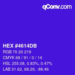 颜色代码: HEX #4614DB | qconv.com