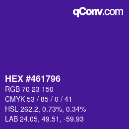 颜色代码: HEX #461796 | qconv.com