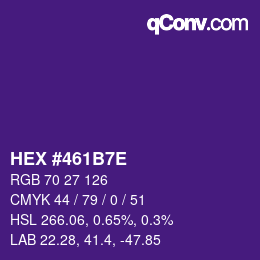 Color code: HEX #461B7E | qconv.com