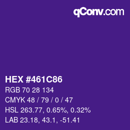 Color code: HEX #461C86 | qconv.com