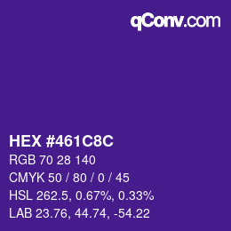 Color code: HEX #461C8C | qconv.com