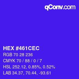 Color code: HEX #461CEC | qconv.com