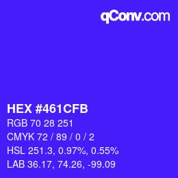 Color code: HEX #461CFB | qconv.com