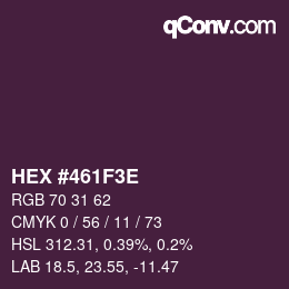 Color code: HEX #461F3E | qconv.com