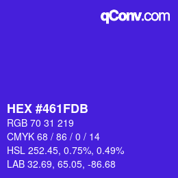 颜色代码: HEX #461FDB | qconv.com