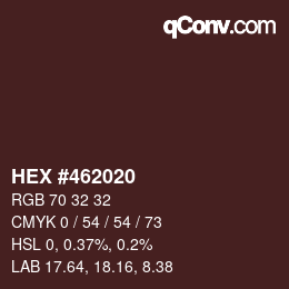 Color code: HEX #462020 | qconv.com
