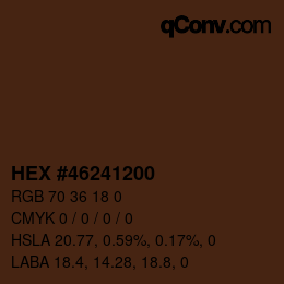 Color code: HEX #46241200 | qconv.com