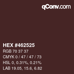 Farbcode: HEX #462525 | qconv.com