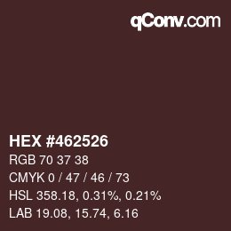 Farbcode: HEX #462526 | qconv.com