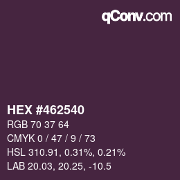 Farbcode: HEX #462540 | qconv.com