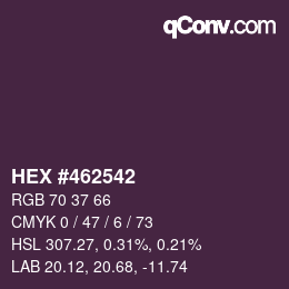 Farbcode: HEX #462542 | qconv.com