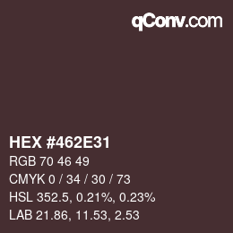 Color code: HEX #462E31 | qconv.com