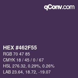 Color code: HEX #462F55 | qconv.com
