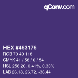カラーコード: HEX #463176 | qconv.com