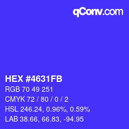 Color code: HEX #4631FB | qconv.com