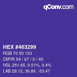 Color code: HEX #463299 | qconv.com