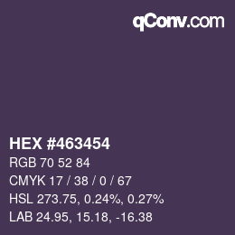 カラーコード: HEX #463454 | qconv.com