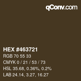 カラーコード: HEX #463721 | qconv.com