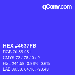 Color code: HEX #4637FB | qconv.com