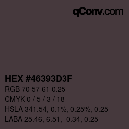 Código de color: HEX #46393D3F | qconv.com
