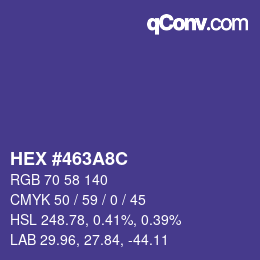 Color code: HEX #463A8C | qconv.com