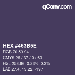 Color code: HEX #463B5E | qconv.com