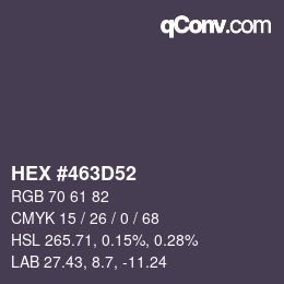 Color code: HEX #463D52 | qconv.com